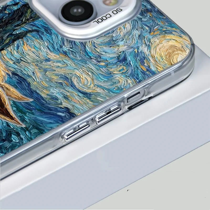 Cute Eevee Moon OilPainting Phone Case For iPhone