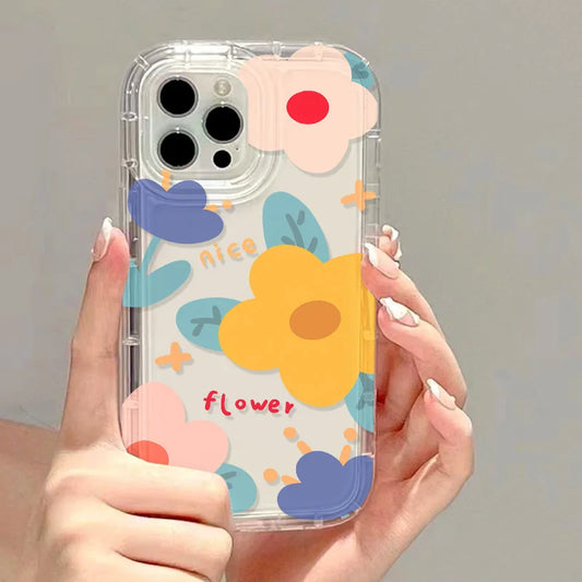 Soft Clear Shockproof Bumper Flower Back Cover Fundas Phone Case