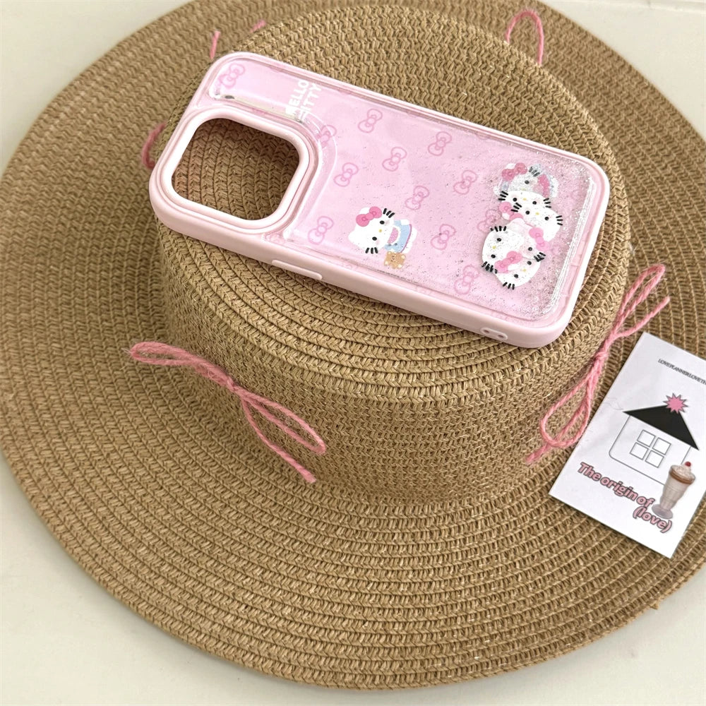 Luxury Pink Hello Kitty Quicksand Phone Case