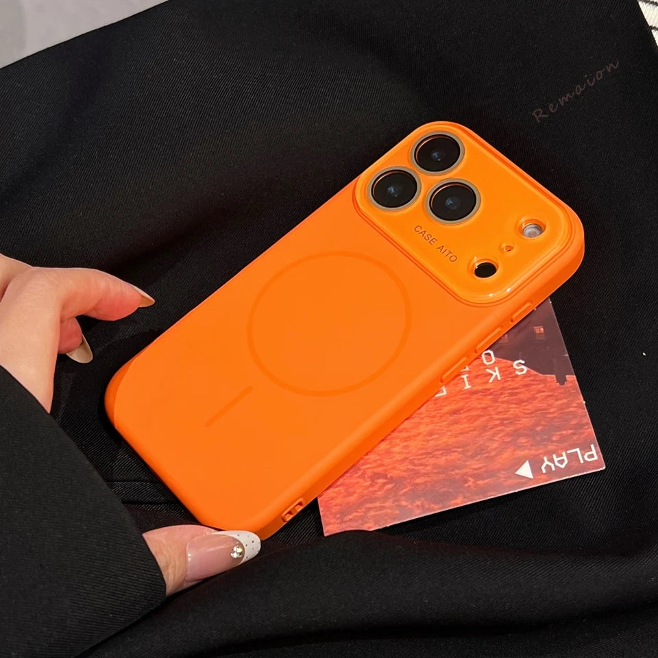 Big Window Liquid Silicone Phone Case For iPhone