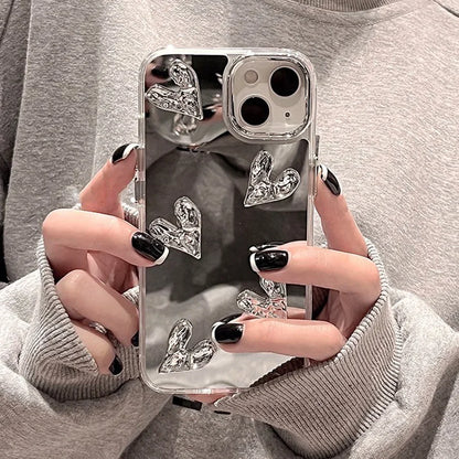 Shining Mirror 3D Heart Case For iPhone
