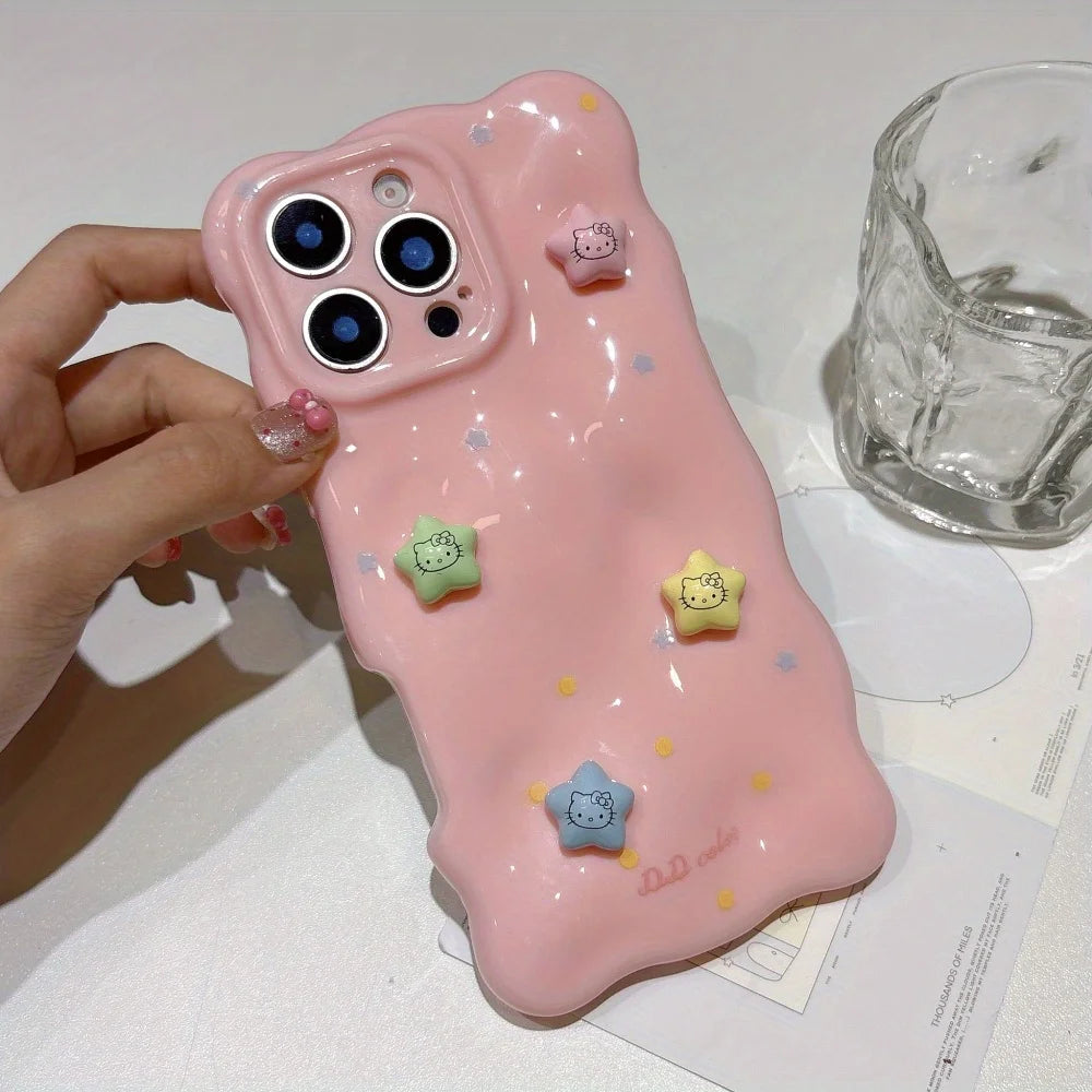 Three Dimensional Star Solid Color Wrinkle Pattern Is Suitable Phone Case