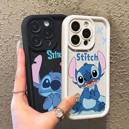 Stitch Happy Cute Phone Case Soft Cover Cartoon For iPhone