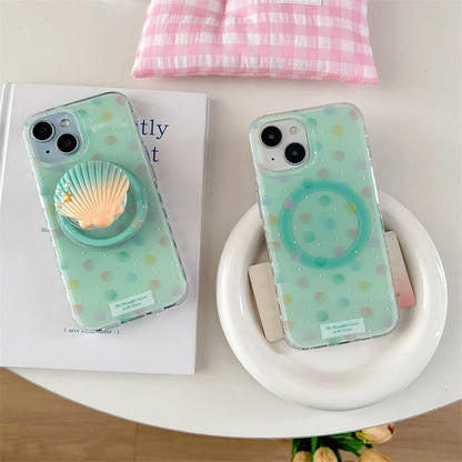 Dreamy Cute Conch Shell Stand Magnetic Phone Case