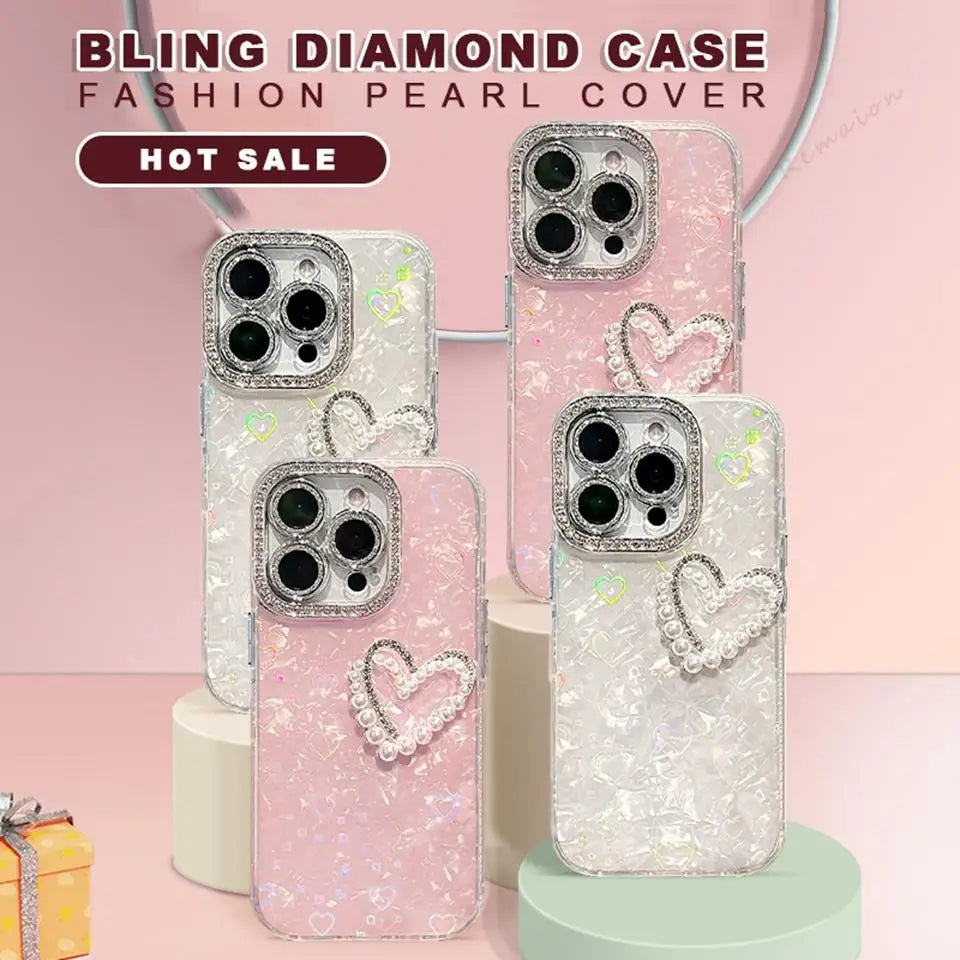 Bling Glitter Heart 3D Phone Case For iPhone