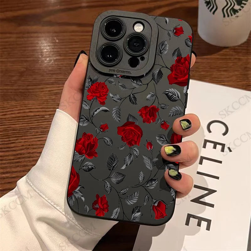 New Retro Fashion Rose Phone Case For iPhone
