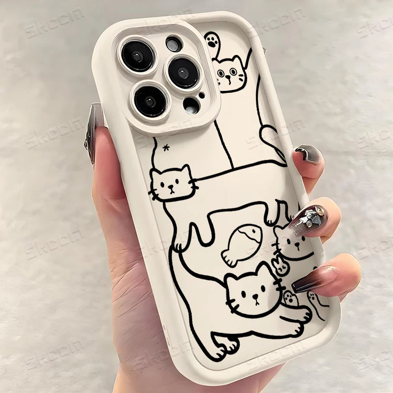 Funny Art Formula Cat Silicone Phone Case For iPhone