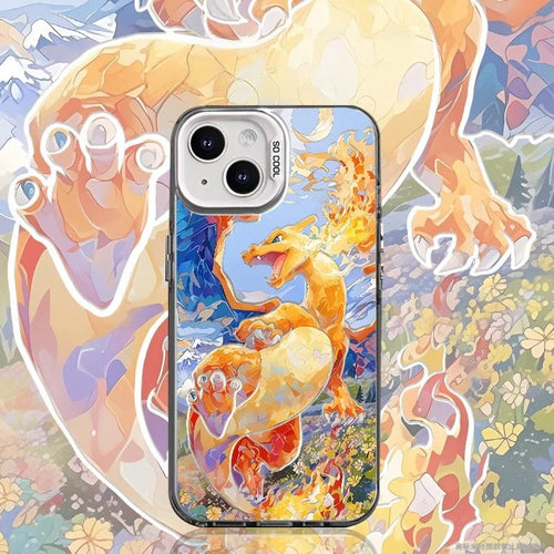 3D Oil Painting Charizard Phone Case For iPhone