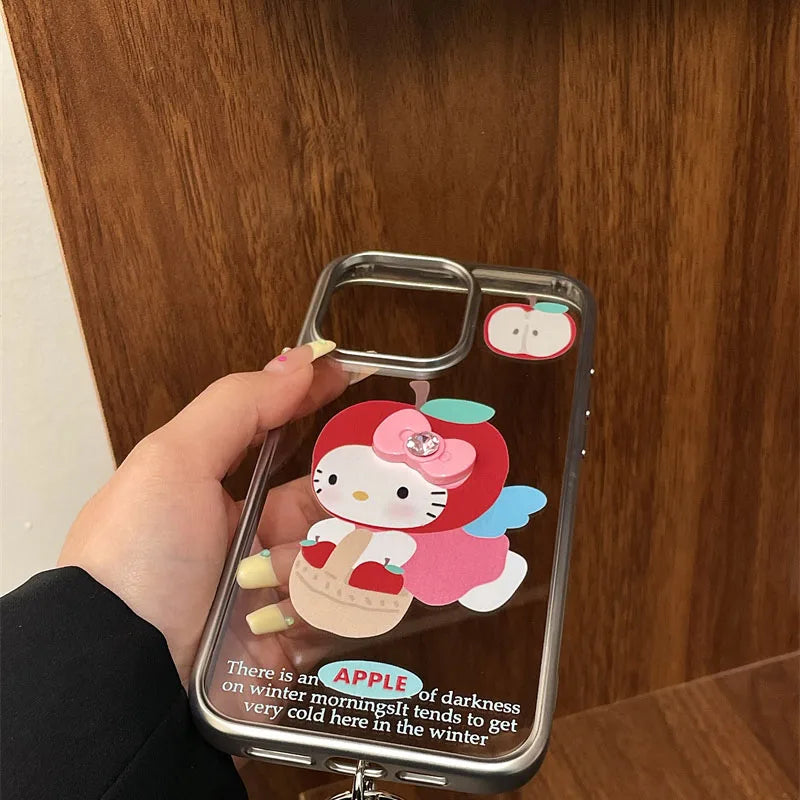 Fly Hello Kitty Apple Pink Bow Strap Phone Case For iPhone