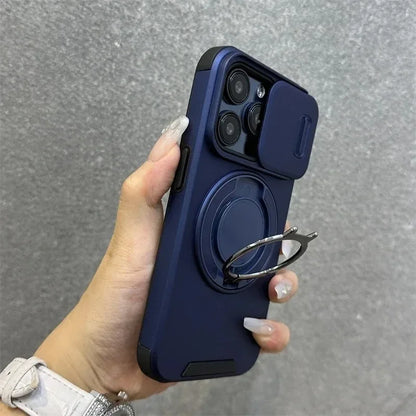 Heavy-Duty Rugged Armor Magnetic Bracket Phone Case For iPhone