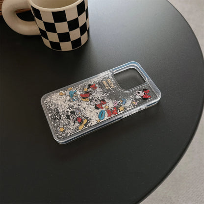 Liquid Glitter Cute Like Gift Anime For Minnie Full-Wrap Shockproof Case Trendy Cartoon For iPhone