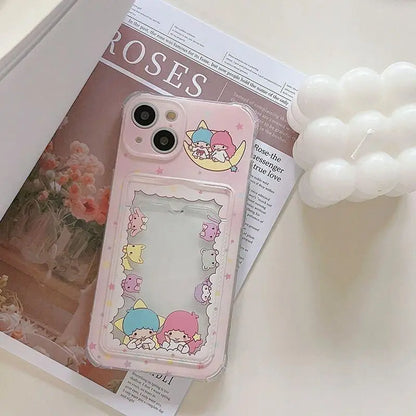 Kuromi Melody Card Holder Slot Bag Soft Silicone Phone Case For iPhone