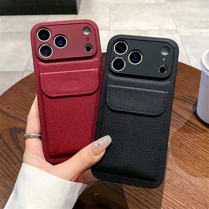 Card Slot Pocket Holder Wallet Case For iPhone