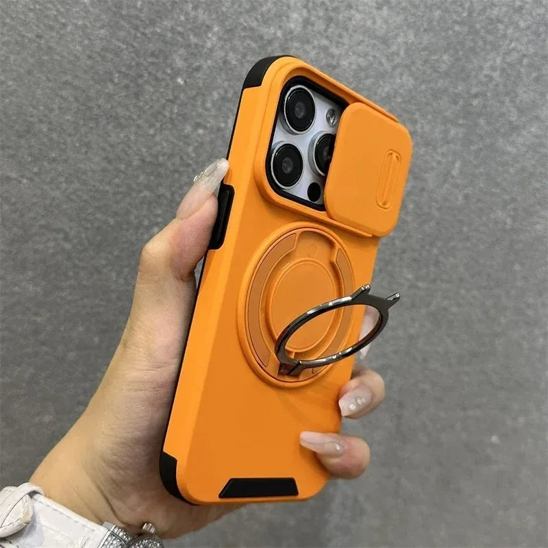 Heavy-Duty Rugged Armor Magnetic Bracket Phone Case For iPhone