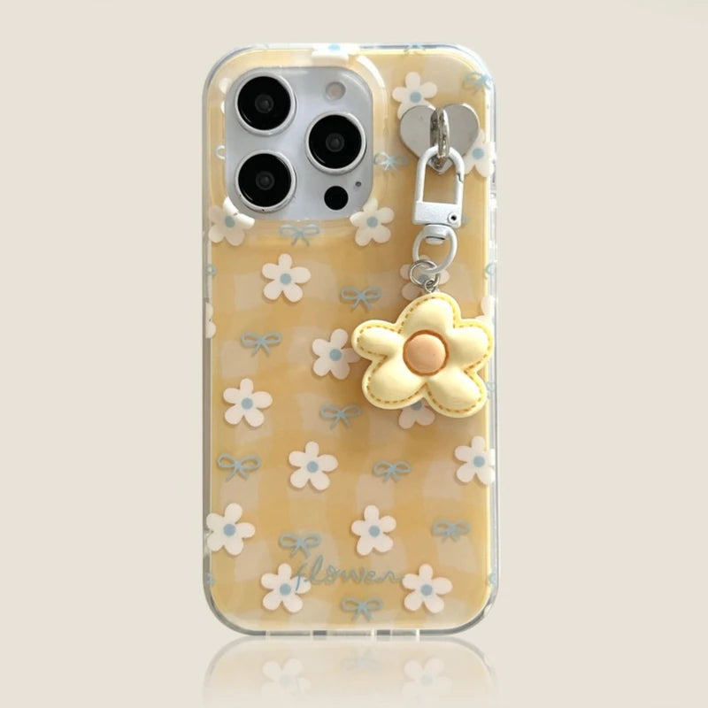 Cute Yellow Flower Pattern Phone Case For iPhone