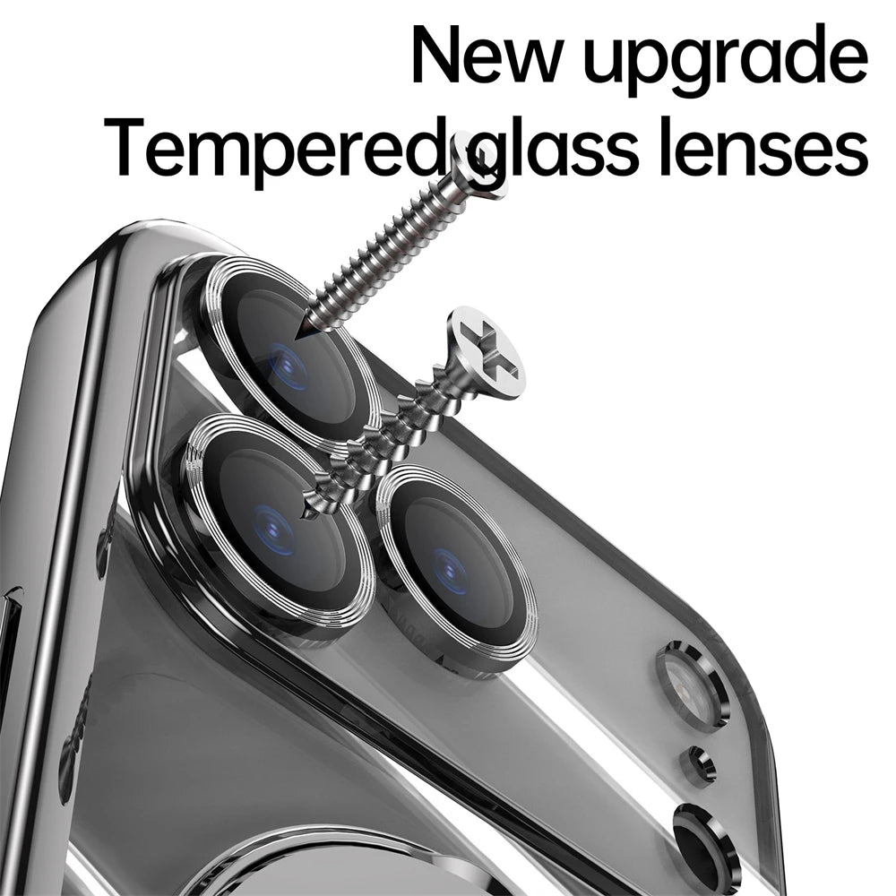 Plating Magnetic Ring Stand Case For iPhone
