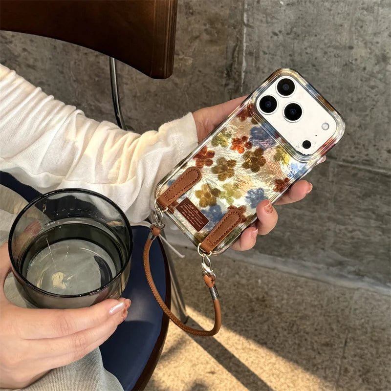 Fashion Oil Painting Flower Phone Case For iPhone