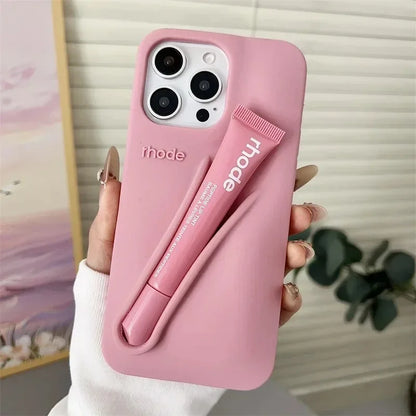 Luxury Lemontini Lipstick Make-up Soft Silicone Phone Case For iPhone