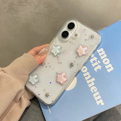 Lovely Colorful 3D Star Bling Glitter Phone Case