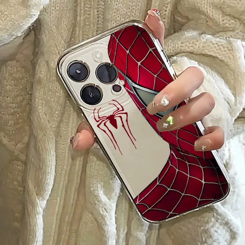 Red Marvel Spider Man Cartoon Phone Case For iPhone