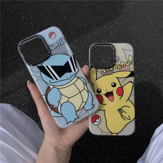 Japan Pokemons Squirtle Pikachu Phone Case For iPhone