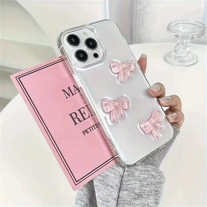 Cute 3D Pink Bowknot Phone Case For iPhone