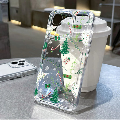 Snowflake Christmas Tree Clear Case  For iPhone