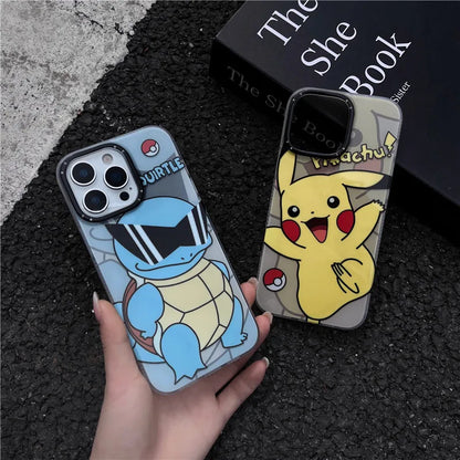 Japan Pokemons Squirtle Pikachu Phone Case For iPhone