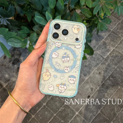 Fashion Cute Cartoon Rabbit Magnetic Phone Case For iPhone