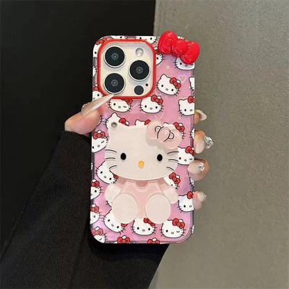 Hello Kitty Full Screen Face Pink Phone Case For iPhone