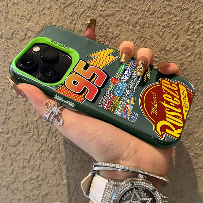 Lightning McQueen 95 Cars Plating Phone Case  For iPhone