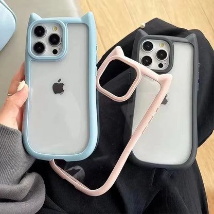 Soft Silicone Cute Cat Ear Phone Cases