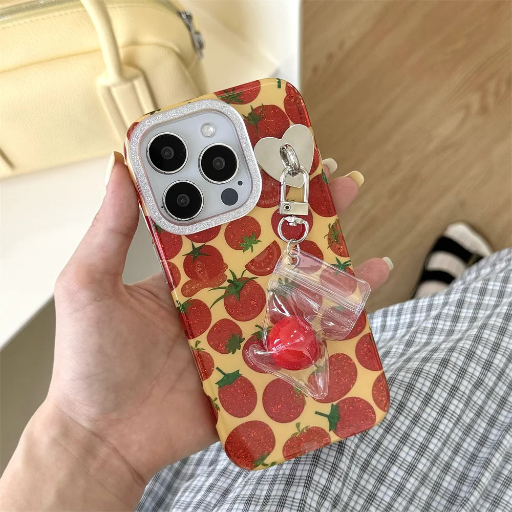 Cute Tomato Glitter Phone Case