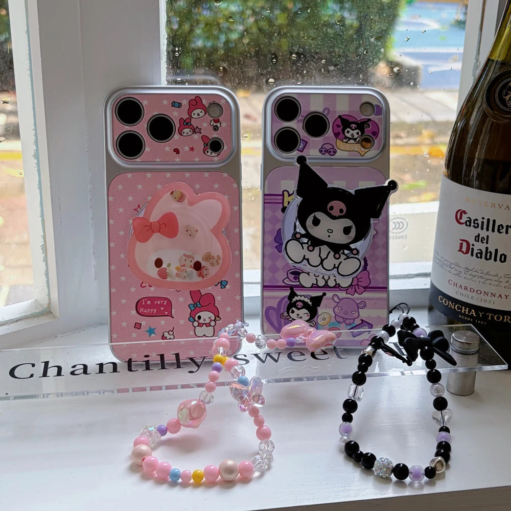 Magnetic Holder Magsafe Wireless Charge Cute Sanrio Melody Kuromi Phone Case For iPhone