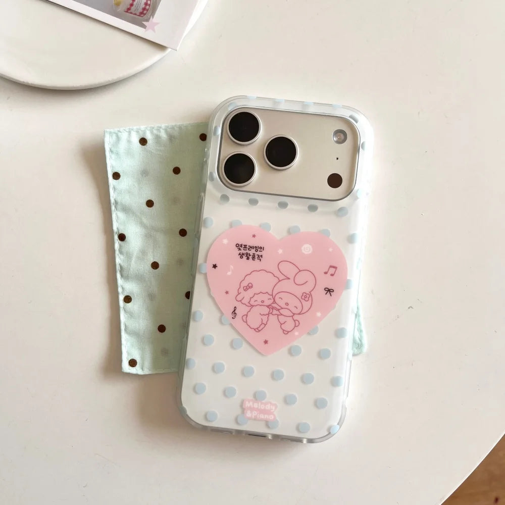 Korean Cute Cartoon Love Sanrio My Melody Shockproof Phone Case For iPhone