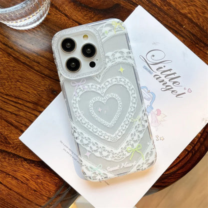 Lace Heart Painting Phone Case