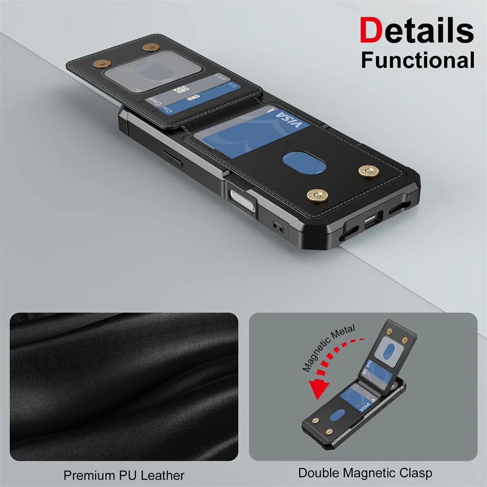 Wallet Cards Solt Holder Purse Leather Phone Case For iPhone