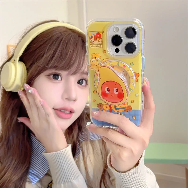 Kawaii Cartoon Star Magnetic Phone Case For iPhone