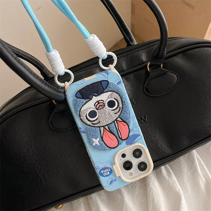 Zootopia Phone Case Cartoon Wrist Strap Judy Rabbit iPhone