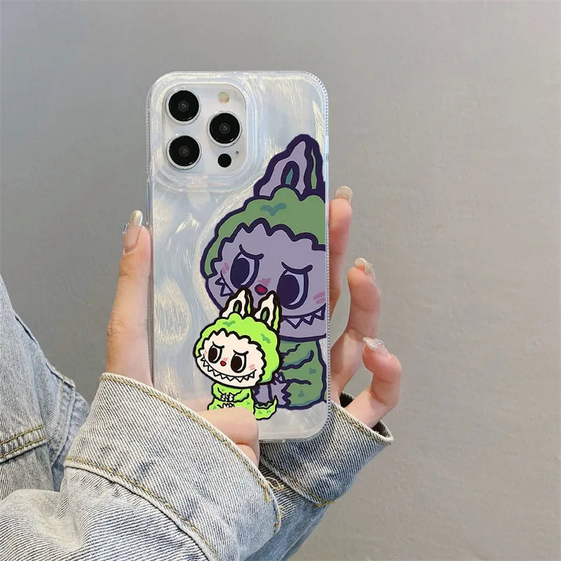 Cartoon Green Labubu Phone Case