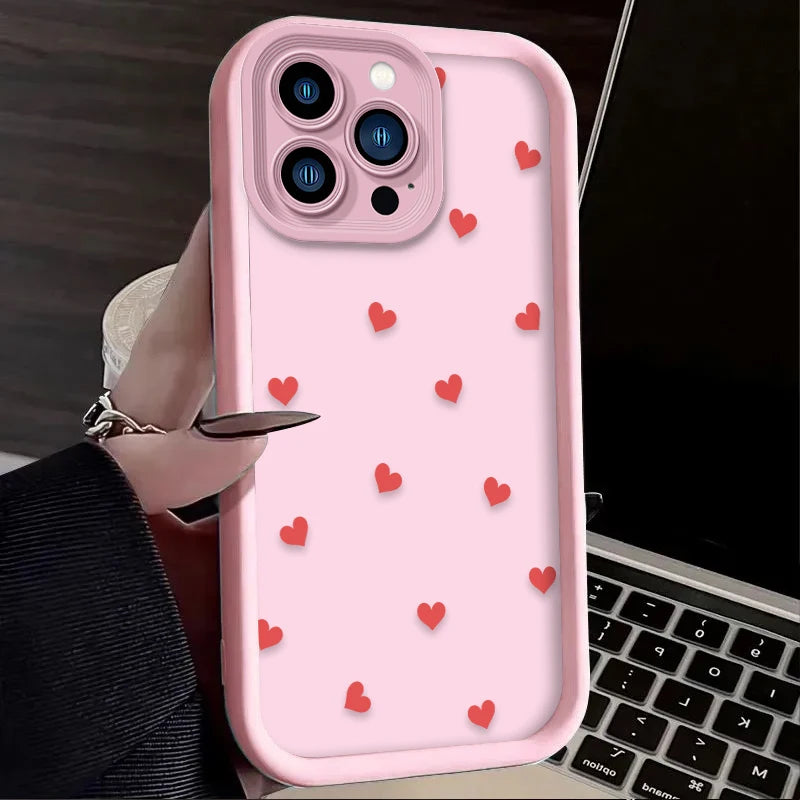 Black Small Love Heart Case For iPhone
