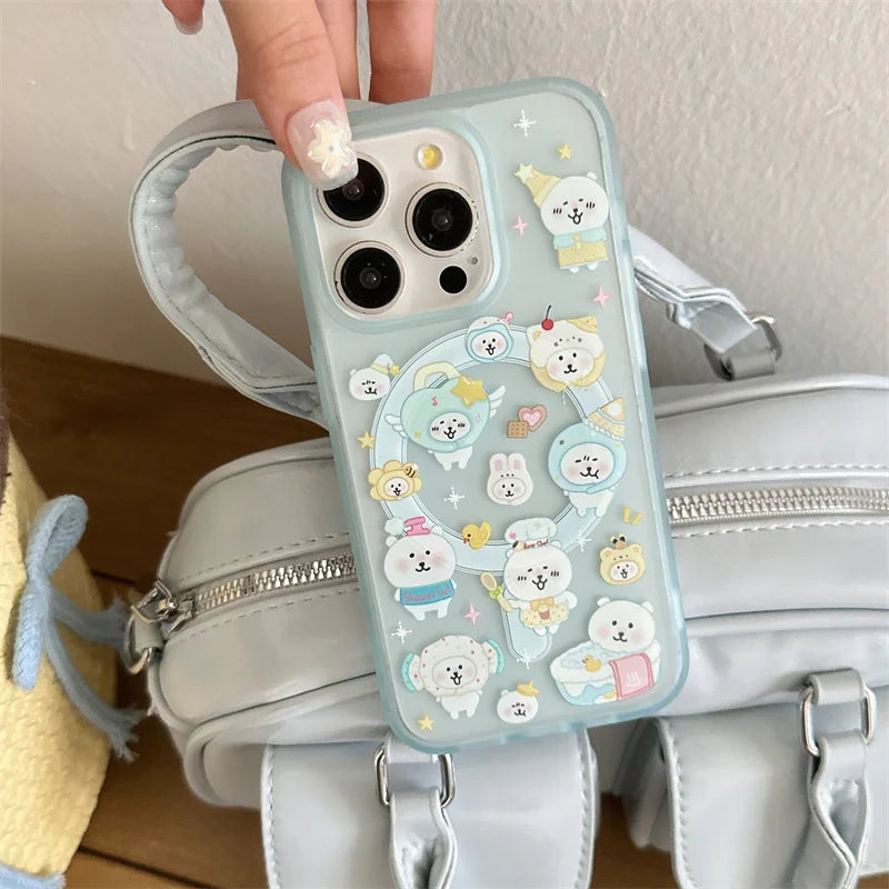 Kawaii Cartoon Bear Stand Holder Magnetic Phone Case