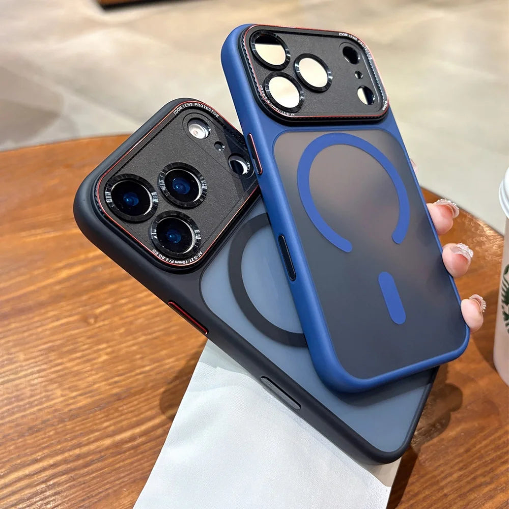 Luxury Magnetic Metal Lens Bumper Protection Case For iPhone
