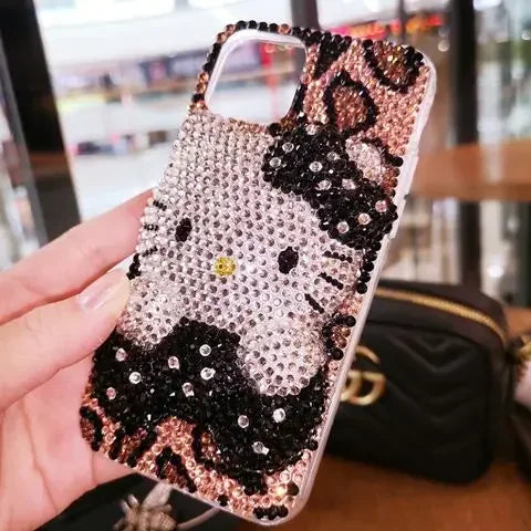 Y2K Hello Kitty Iphone Rhinestones Phone Case Sanrioed Kawaii For iPhone