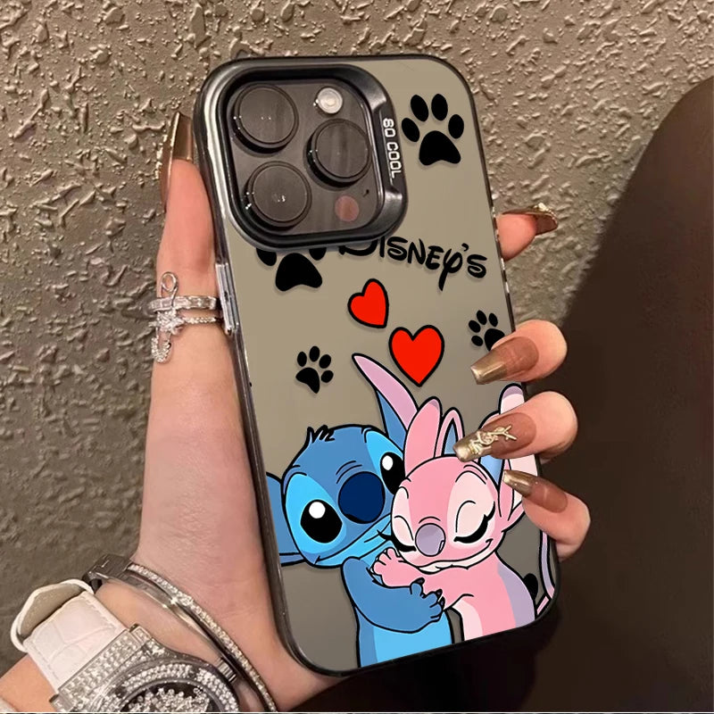 Cartoon Couple Stitch Case For iPhone