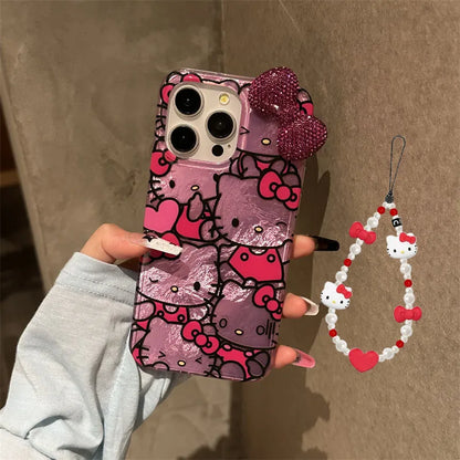 Hello Kitty Diamond Bow Phone Case For iPhone