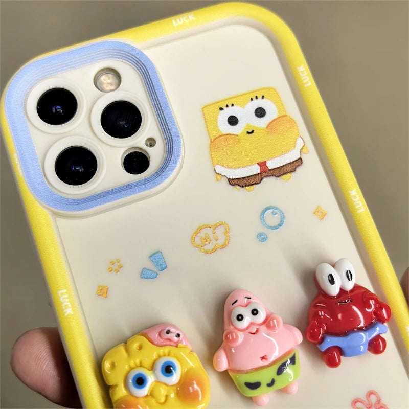 Cute Cartoon SpongeBob Patrick Star Phone Case For iPhone