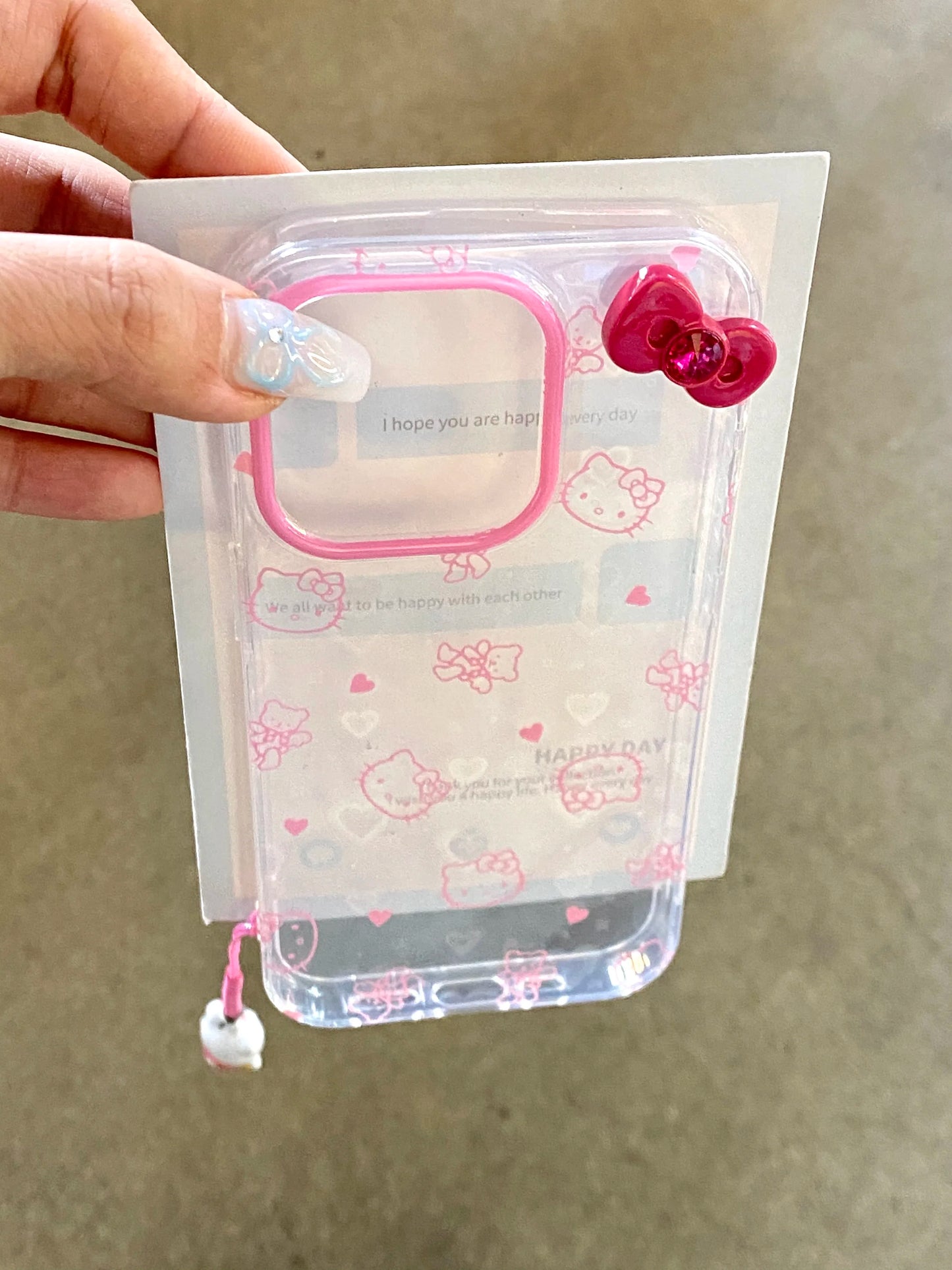 Hello Kitty Bow Full Screen  Phone Case For iPhone