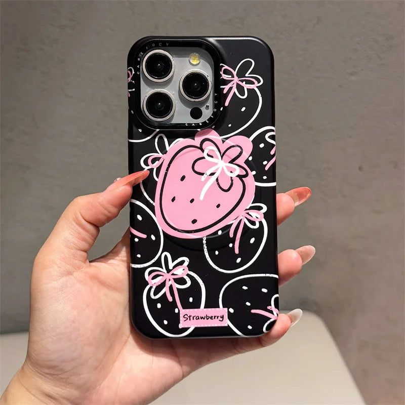 Line Strawberry Magnetic Phone Case