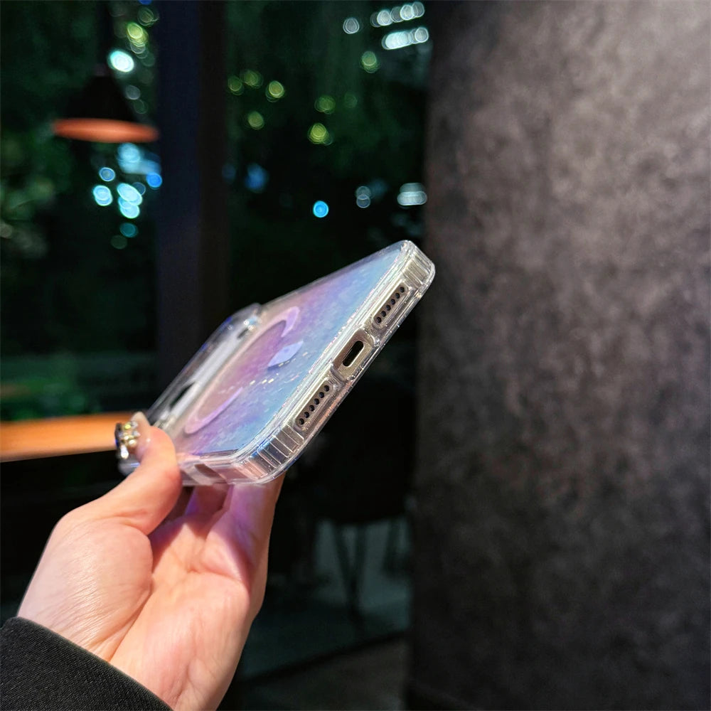 Gradient Colorful Glitter For Magsafe Case For iPhone